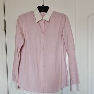 Uniqlo Pink and White Button Down Shirt